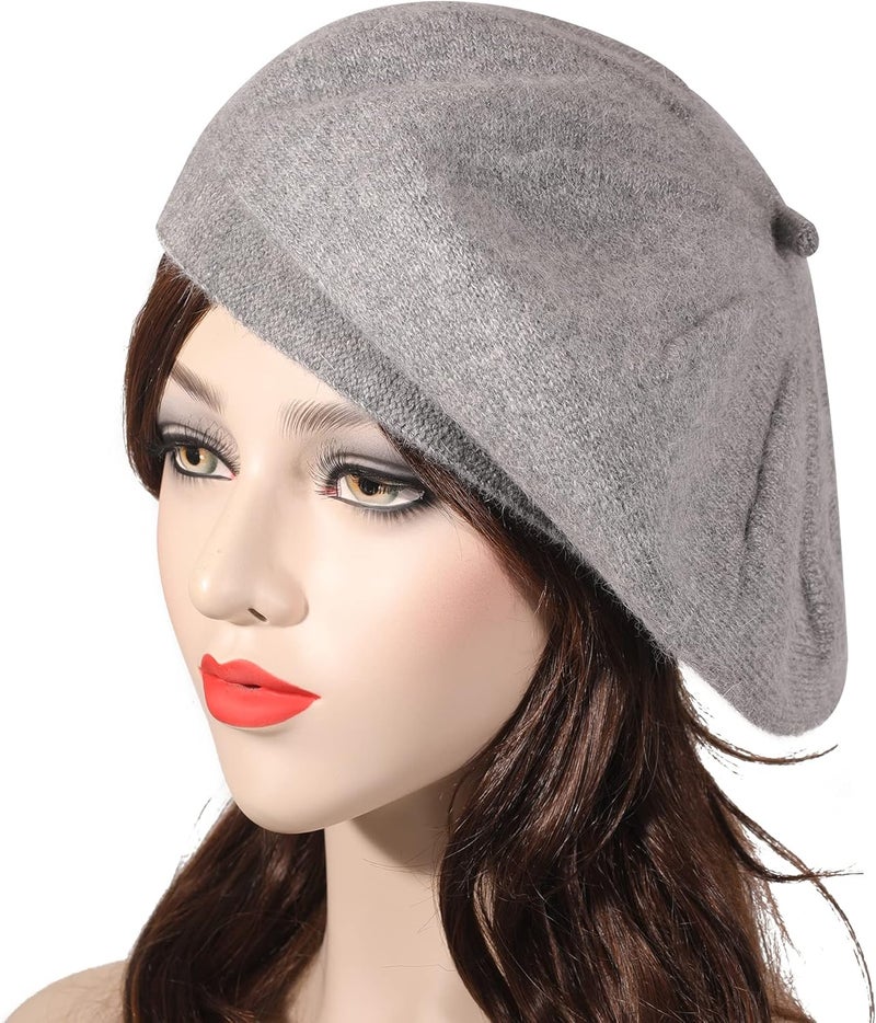 ZLYC French Beret hat, Reversible Solid Color Knit Warm Beret Cap for Womens Girls - Image 2